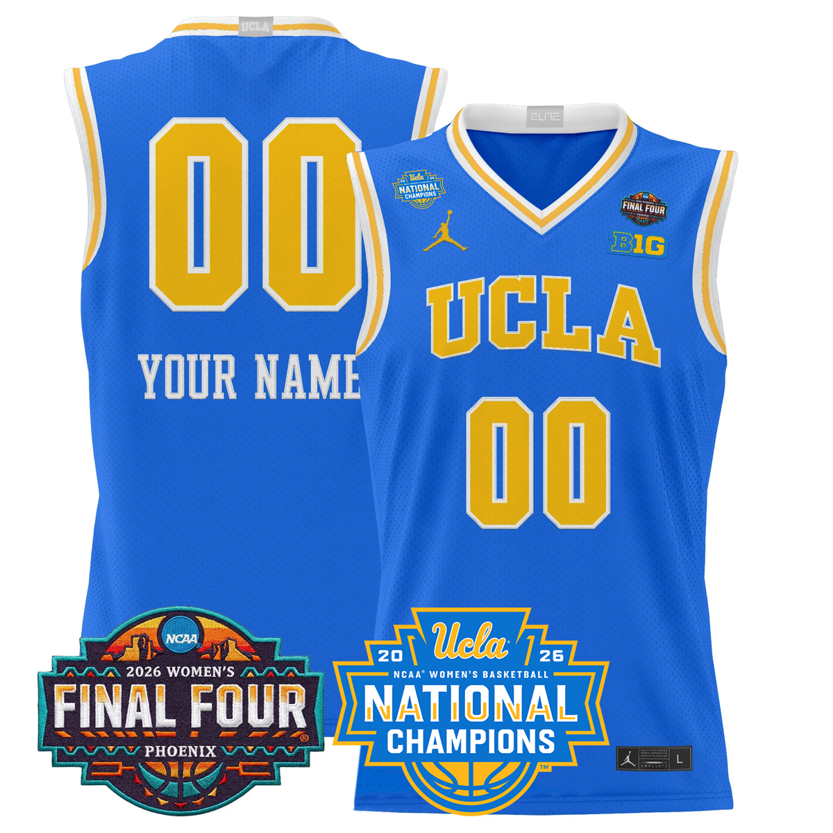 UCLA Bruins 2026 Women's Basketball All Stitched Jersey - National Champions Patch