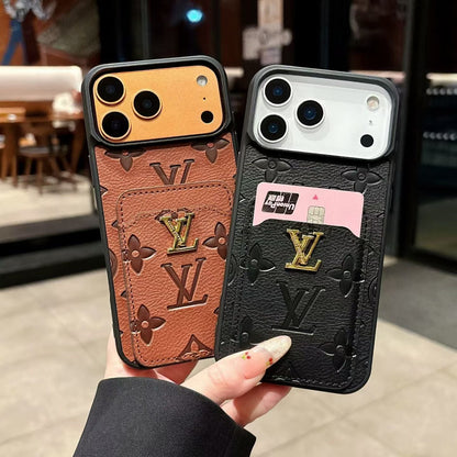 Premium Textured Case with Integrated Card Slot for iPhone 12-17 Series