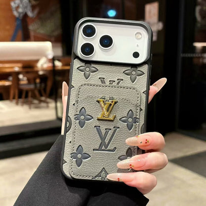 Premium Textured Case with Integrated Card Slot for iPhone 12-17 Series