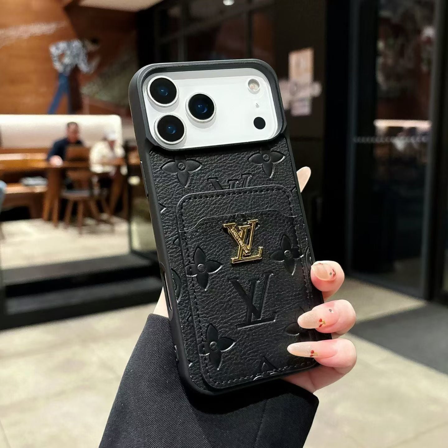 Premium Textured Case with Integrated Card Slot for iPhone 12-17 Series
