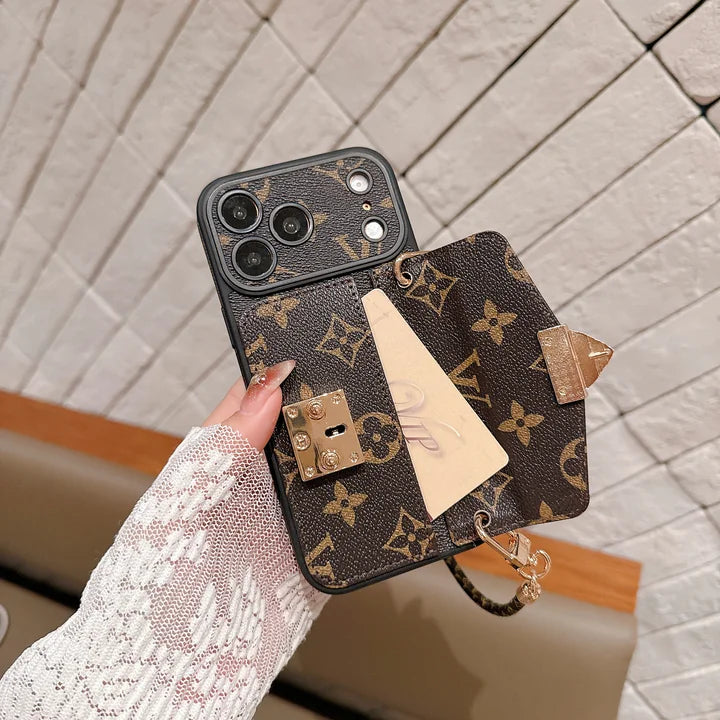 Luxury Monogram Crossbody Phone Bag for iPhone 12-17 Series