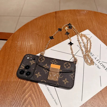 Luxury Monogram Crossbody Phone Bag for iPhone 12-17 Series