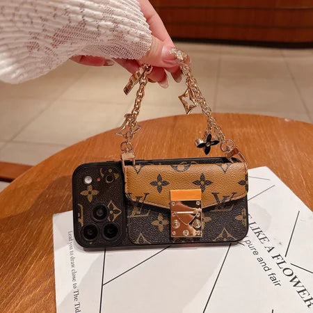 Luxury Monogram Crossbody Phone Bag for iPhone 12-17 Series