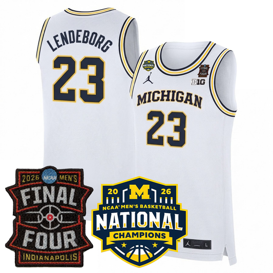 Michigan Wolverines Men's Basketball 25/26 All Stitched Jersey - Final Four + National Champions Patch