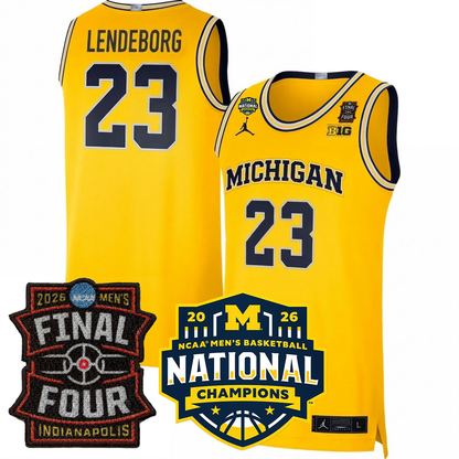 Michigan Wolverines Men's Basketball 25/26 All Stitched Jersey - Final Four + National Champions Patch