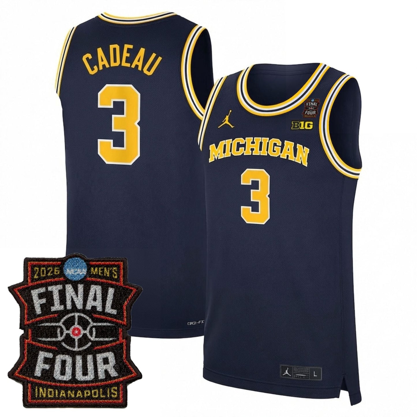 Michigan Wolverines Men's Basketball 25/26 All Stitched Jersey - Final Four Patch
