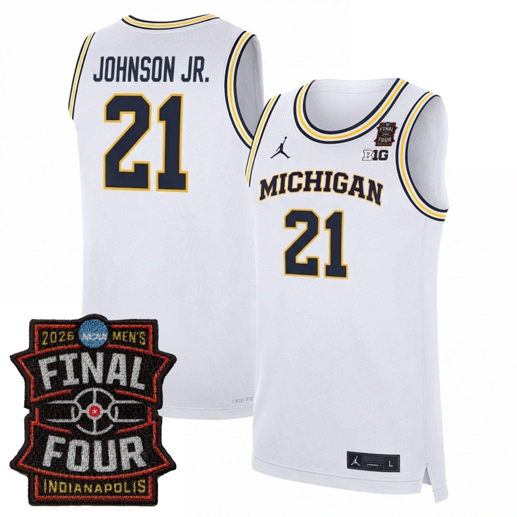 Michigan Wolverines Men's Basketball 25/26 All Stitched Jersey - Final Four Patch