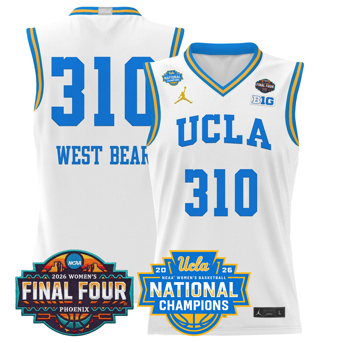 UCLA Bruins 2026 Women's Basketball All Stitched Jersey - National Champions Patch