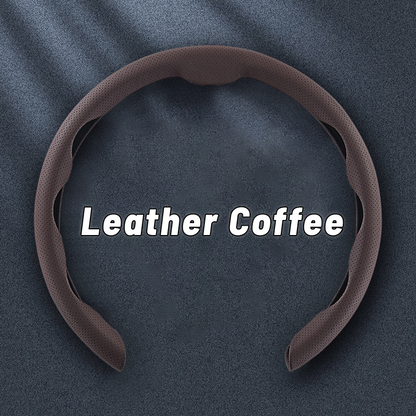 Nelxy Customized Car Logo Breathable Ultra-thin 5D Leather & Carbon Car Steering Wheel Cover Universal Fit