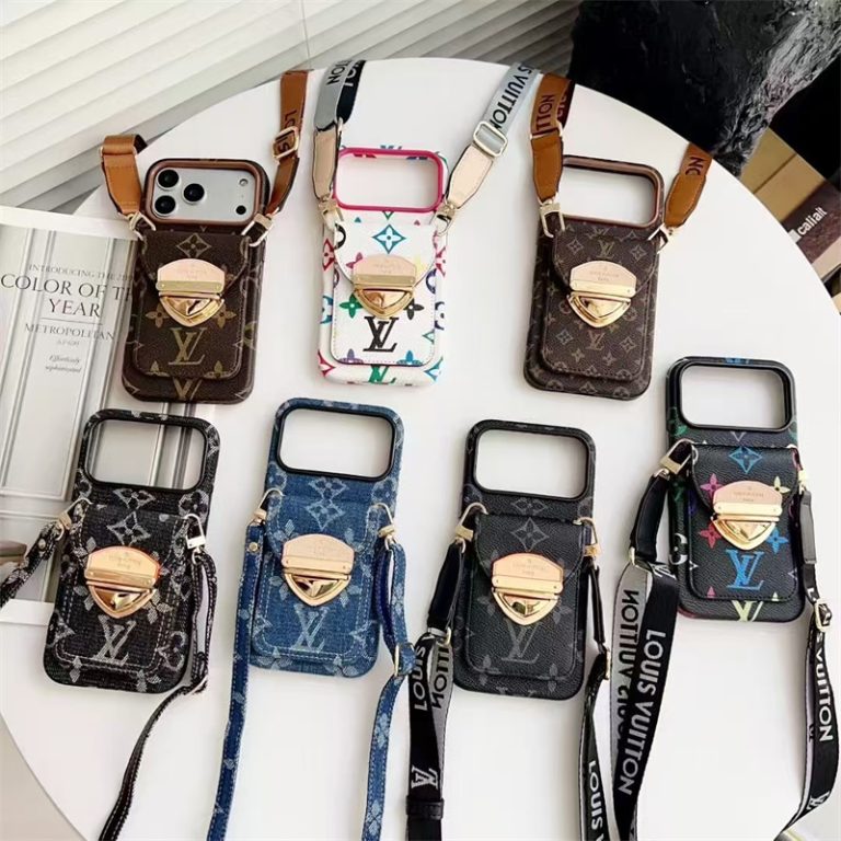 LV Luxury Phone Case with Strape For iPhone 12-17 Series