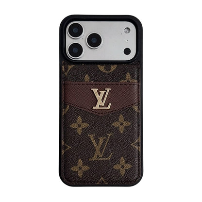 Louis V Card Holder Case For iPhone 12-17